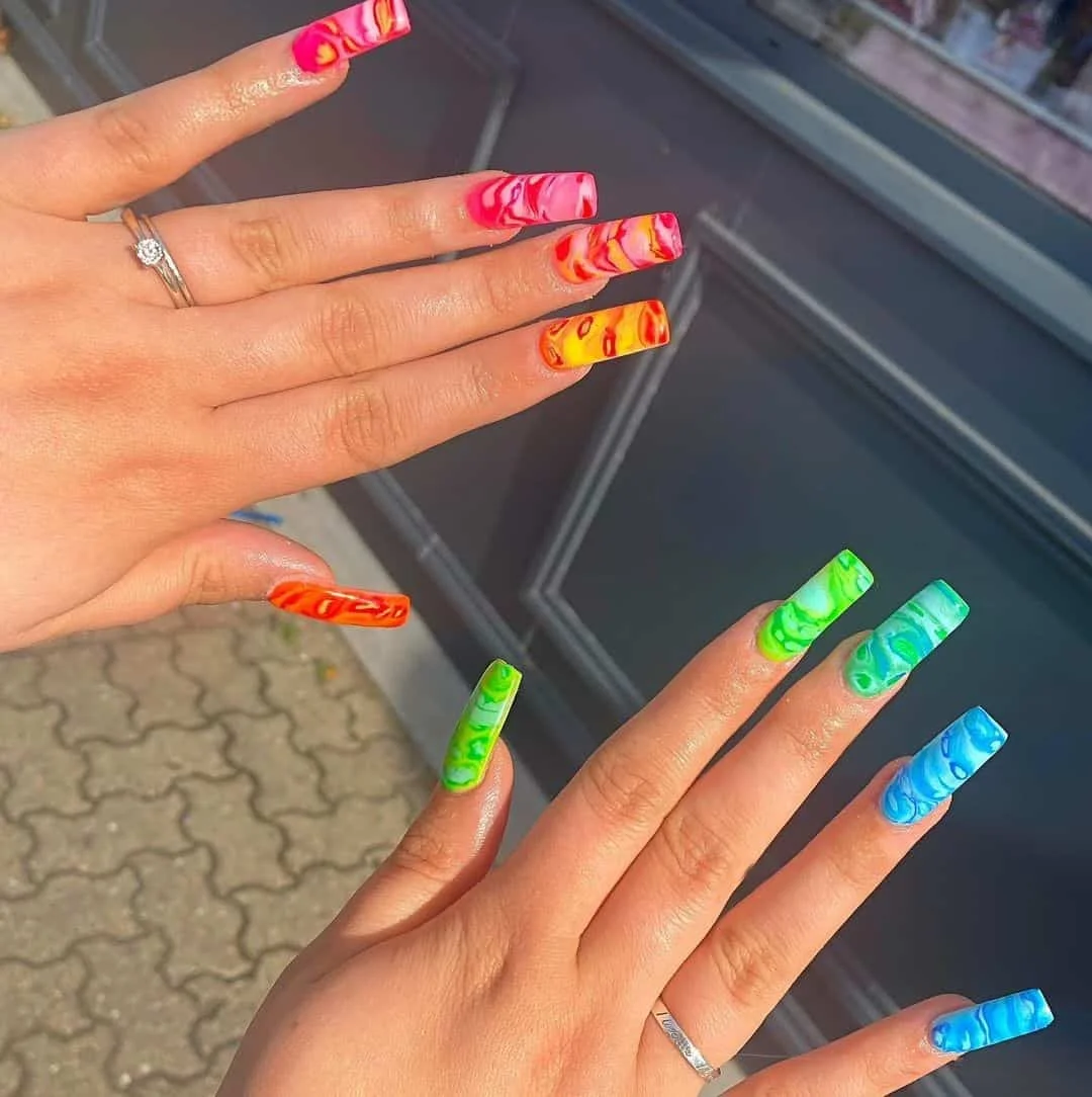 Nail Art │ Neon Rainbow Nail Design [26 Great Nail Art Ideas] / Polished  Polyglot