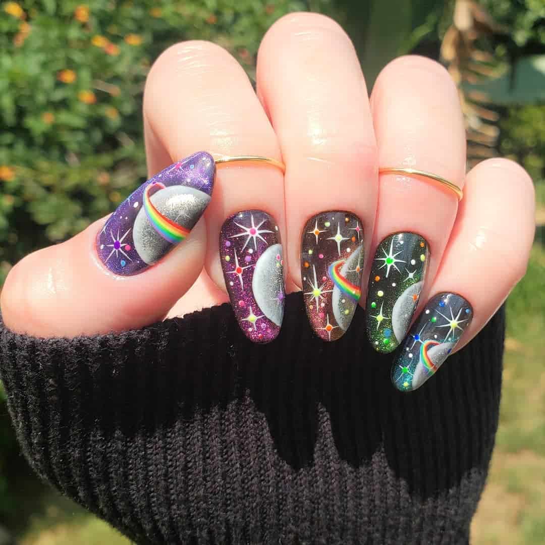Rainbow Nails. · A Rainbow Nail Manicure · Nail Painting on Cut Out + Keep